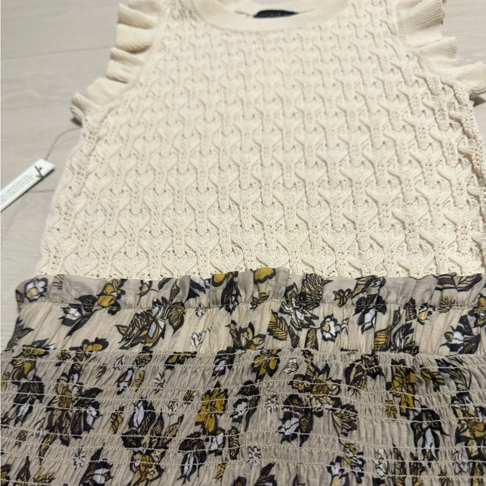 Anthropologie Current Air Ruffle Crewneck Mini Sweater Dress - Picture 5 of 10